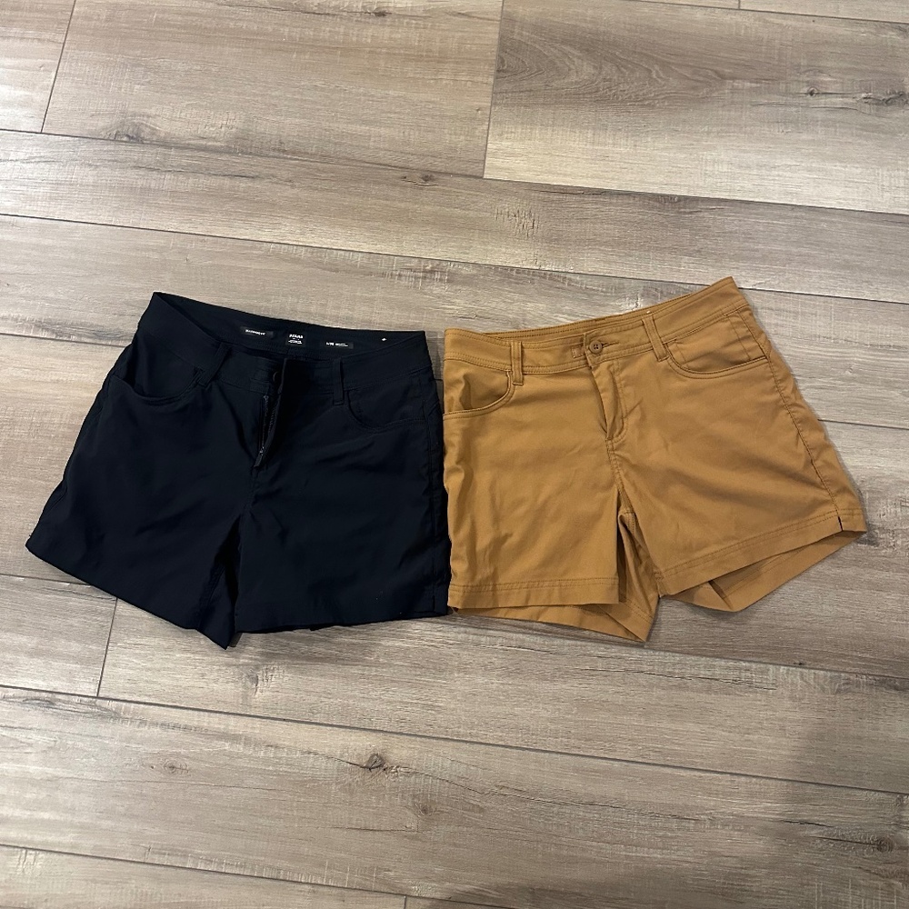 Prana Halle Short II Size 6, 5” length, Earthbound & Black